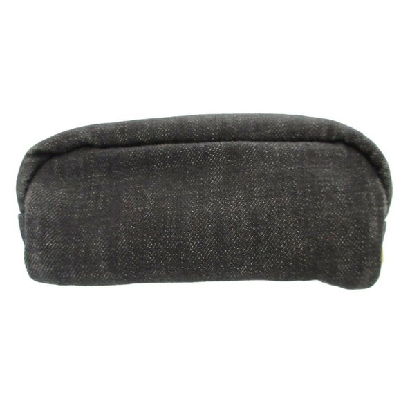 Prada Triangle Plate Denim Black Pouch 0484PRADA - Picture 3 of 8